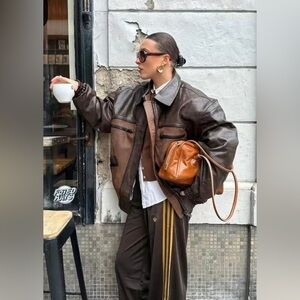 Brown Faux Leather jacket